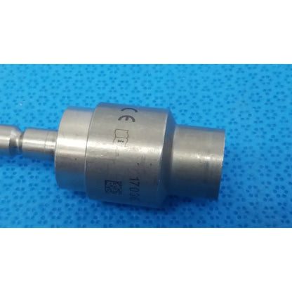 Silver metallic hudson modified trinkle surgical attachment with cylindrical body, threaded ends, and ce certification