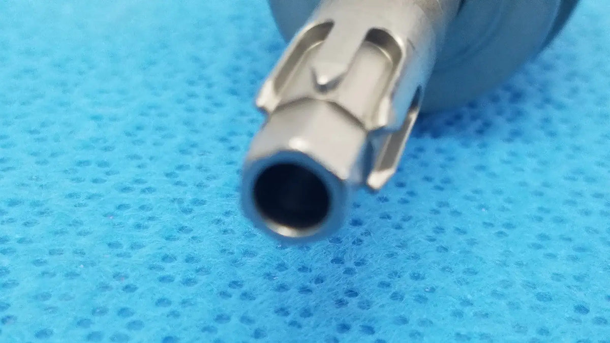 Stryker 6203-113-000 silver metallic surgical drill bit with hexagonal shank and cutting edges for reuse medical use