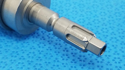 Silver-colored metal drill bit with hexagonal shank and cutting teeth for reuse medical applications stryker 6203-113-000 hudson