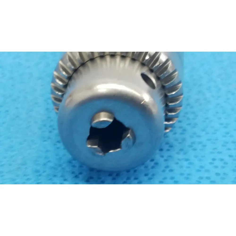 Stryker 6203-131 silver metallic keyed chuck with hexagonal drive and serrated edge for reuse medical applications