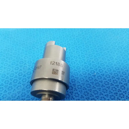 Silver metallic cylindrical sensor with engraved numbers and qr code on stryker 6203-135 hudson modified trinkle attachment