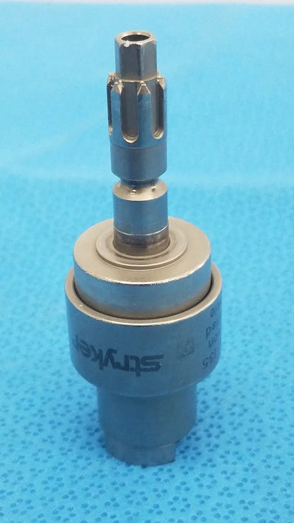 Silver surgical drill bit with hexagonal drive and serrated edge branded stryker for hudson modified trinkle use