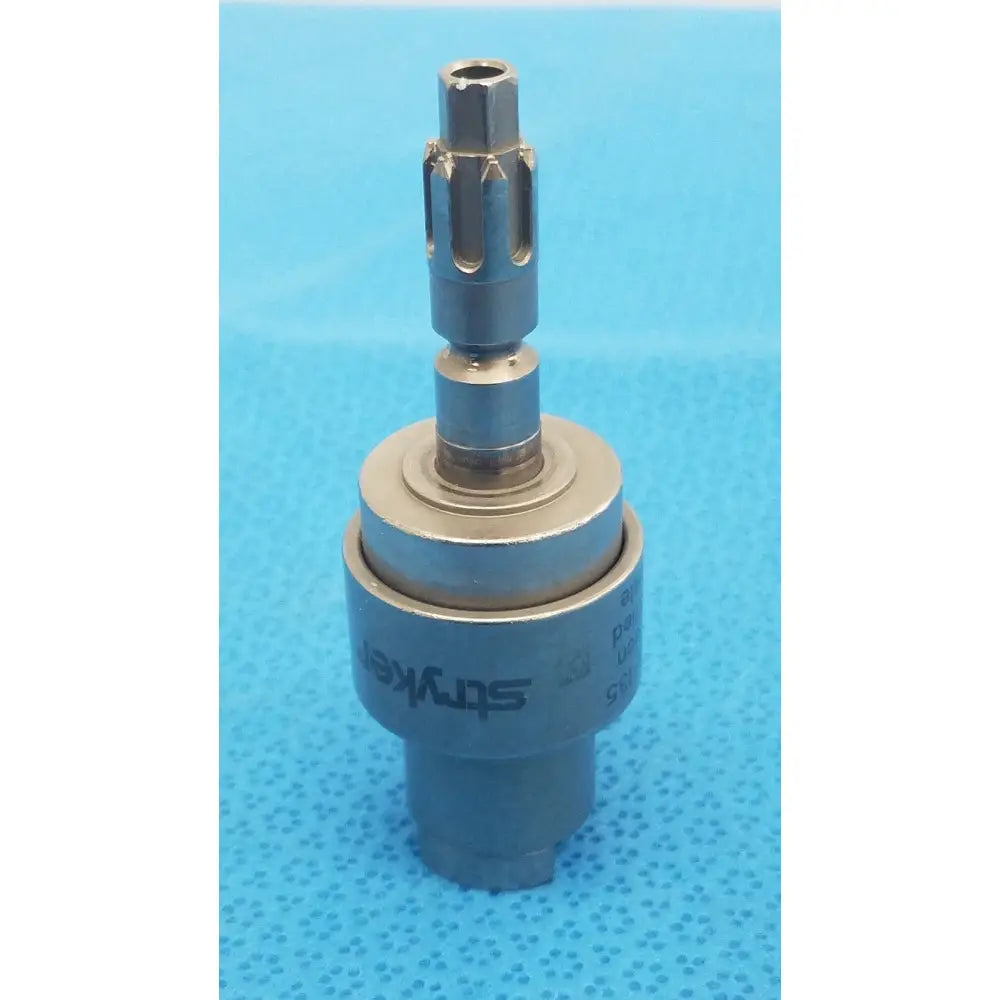 Silver surgical drill bit with hexagonal drive and serrated edge branded stryker for hudson modified trinkle use