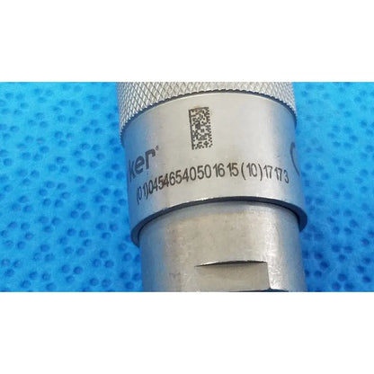 Silver metallic Stryker 6303-110-000 AO small drill precision tool with knurled grip and engraved serial number for reuse medical use