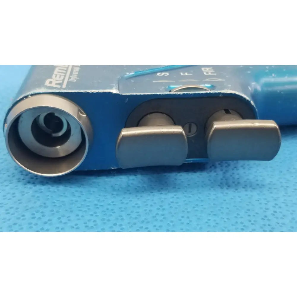 Blue remington digital audio player with silver metallic buttons and circular port for remb universal driver reuse medical use