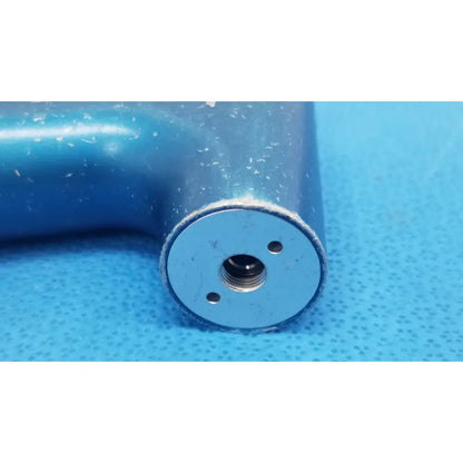 Blue metallic remb universal driver vape pen with circular base, two small holes, and threaded center for secure use