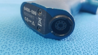Blue plastic stryker 6400-099 remb universal driver with circular port and serial number for reuse medical equipment in smiths medical