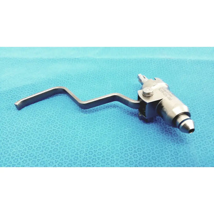 Stainless steel stryker adjustable large collet surgical instrument with curved handle and nozzle for precision use