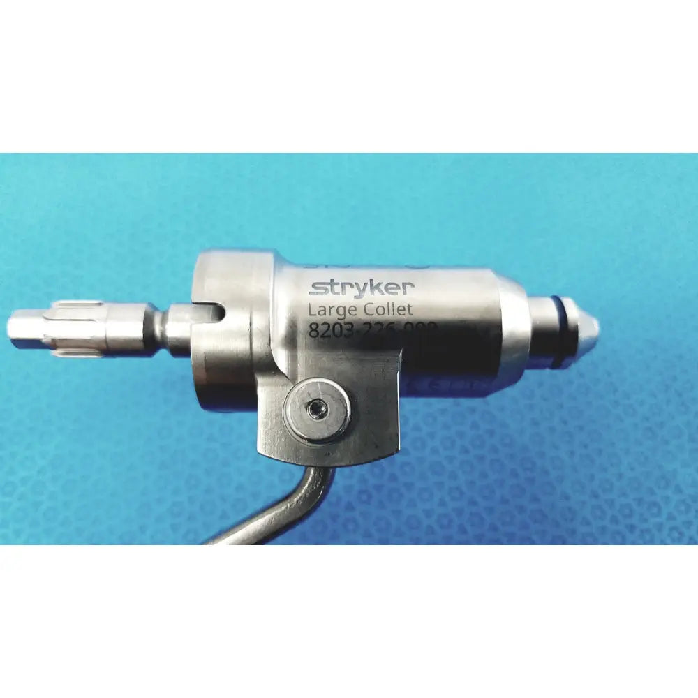 Stryker adjustable large collet surgical instrument with metallic silver finish and engraved branding 8203-226-000