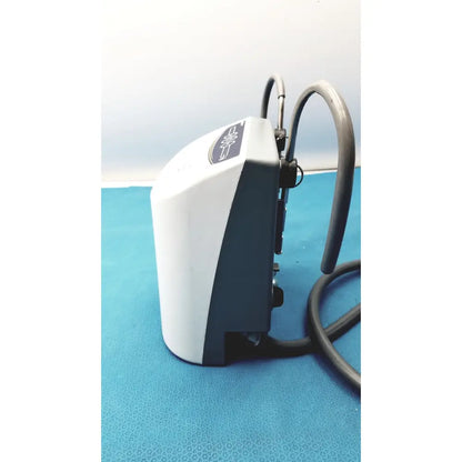 White and black medical-grade stryker air loss pump 2861 with curved tubing for effective pressure management