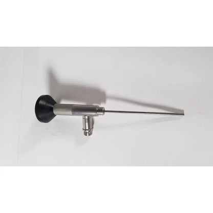 Silver stryker endoscopy 0° arthroscope with black rubberized handle and metallic probe for reuse medical procedures