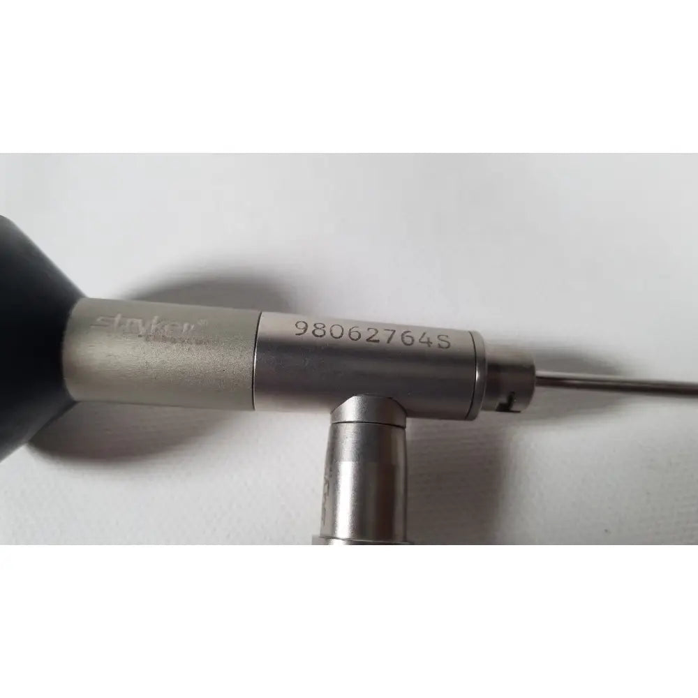Stryker endoscopy 0° arthroscope silver metallic with black rubber grip and engraved serial number for reuse medical use