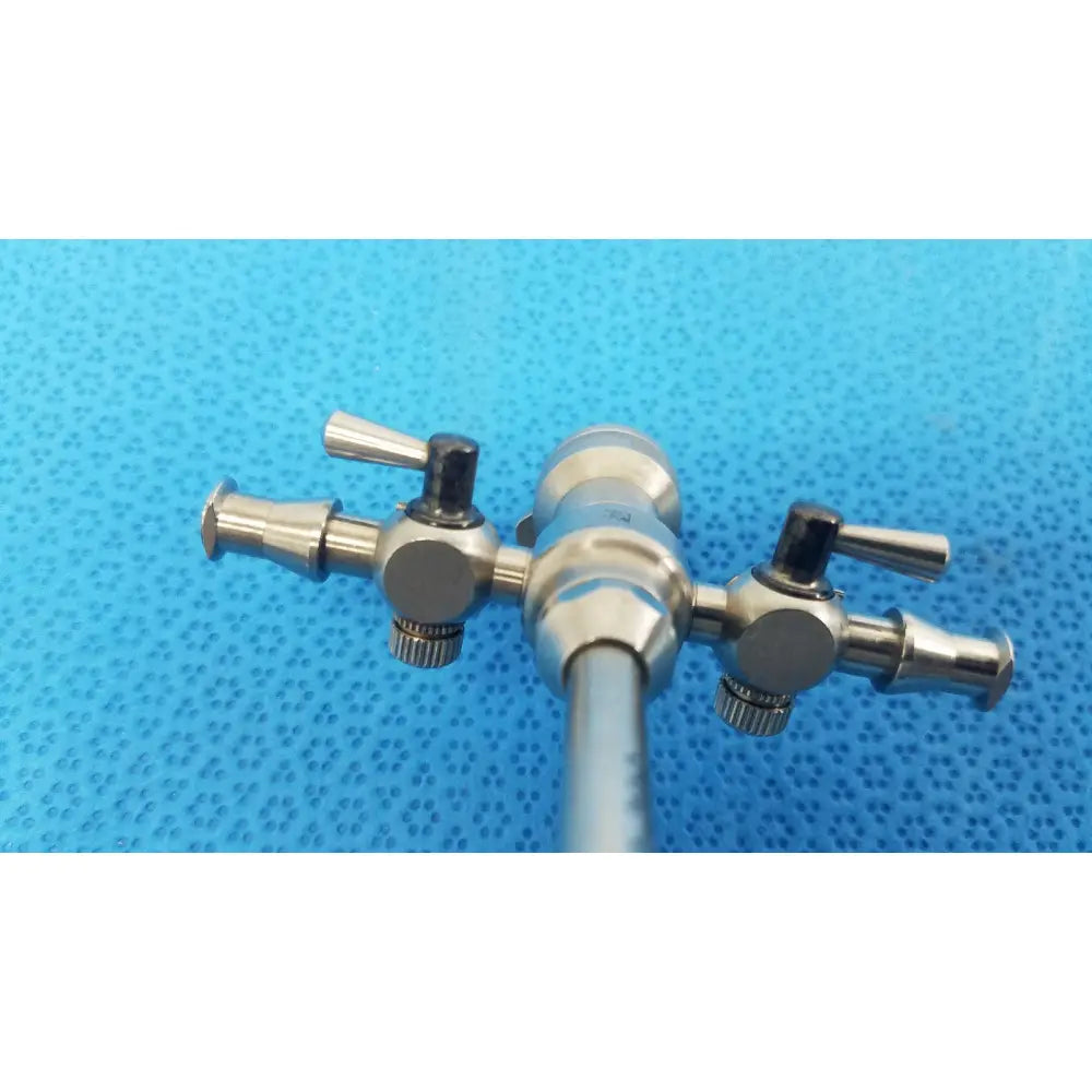 Stainless steel stryker endoscopy 5.8mm surgical trocar with three adjustable knobs and central tube for precision use