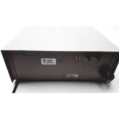 Rear panel of silver metal stryker endoscopy x6000 light source with black labels and multiple input output ports