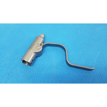 Silver-colored metal wire collet attachment with curved handle and pointed tip from stryker instruments 4100-62