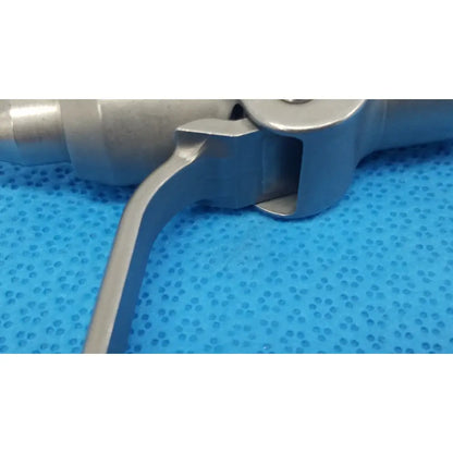 Stainless steel Stryker instruments wire collet attachment with curved handle and articulated joint for surgical use