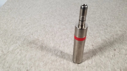 Silver metallic cylindrical adapter with red band and threaded ends for stryker instruments handswitch tps microdrill