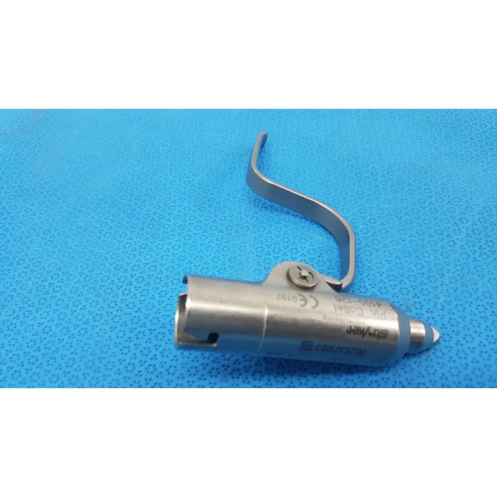 Stainless steel stryker instruments pin collet 4100-126 with curved handle and engraved markings for precision use