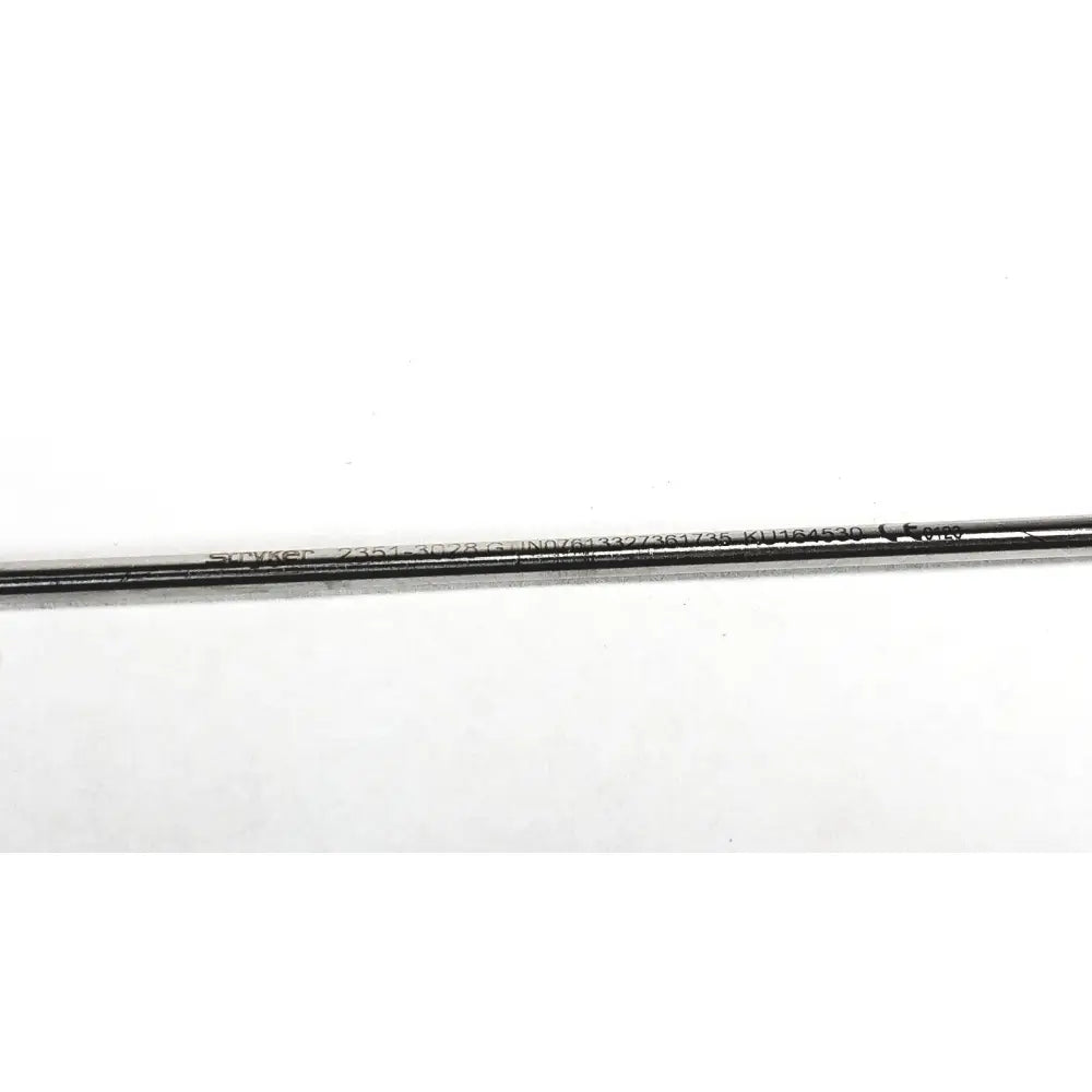 Black stainless steel stryker k-wire orthopedic surgical pin with engraved markings and certification symbols visible on the back side