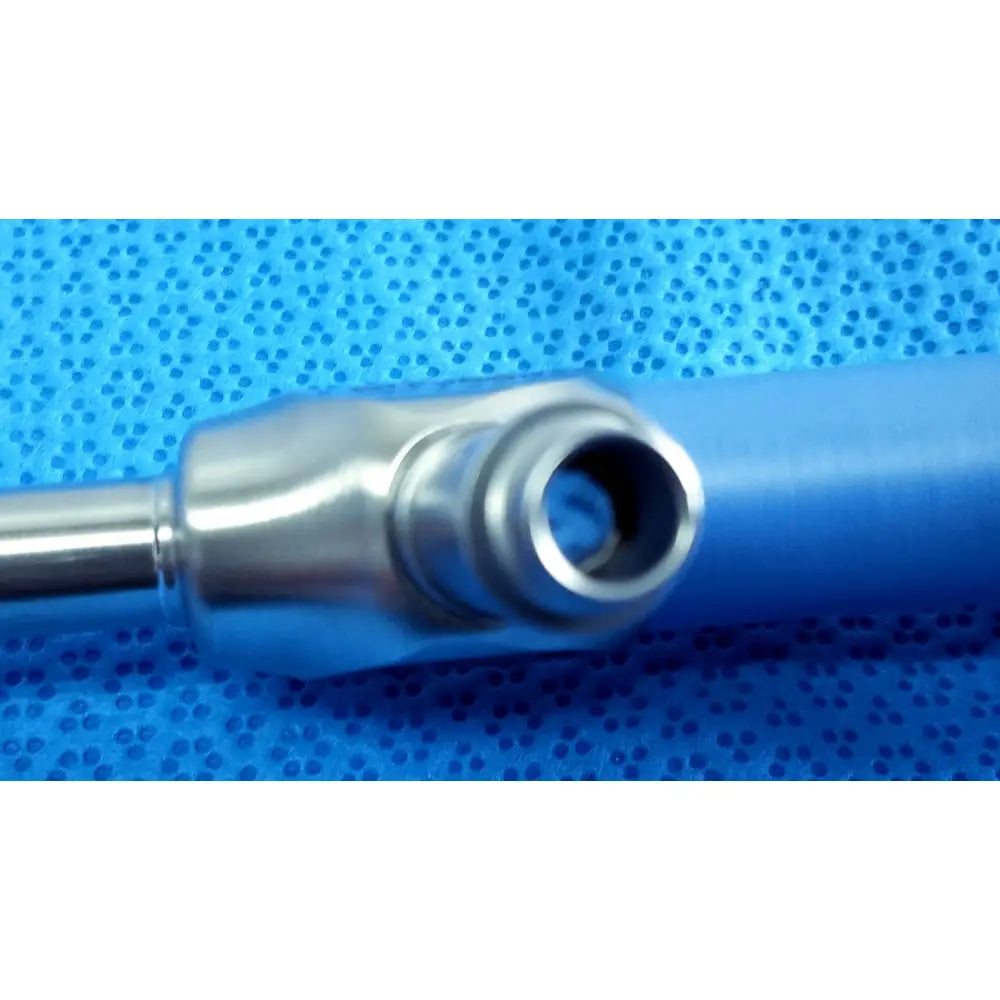 Silver metallic surgical instrument with cylindrical blue handle from stryker lot autoclavable 10mm 134ºc scope set