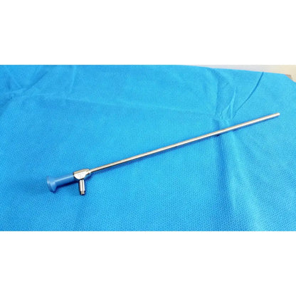 Silver surgical endoscope with blue ergonomic handle and metallic joints in stryker lot autoclavable 10mm 134ºc set
