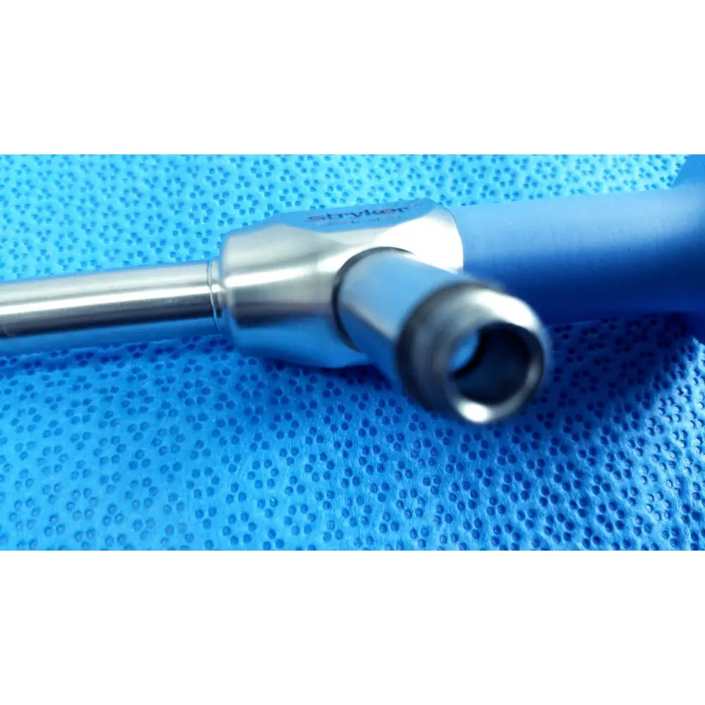 Silver metallic stryker lot autoclavable 10mm 134ºc surgical instrument with blue handle and sterilization tray
