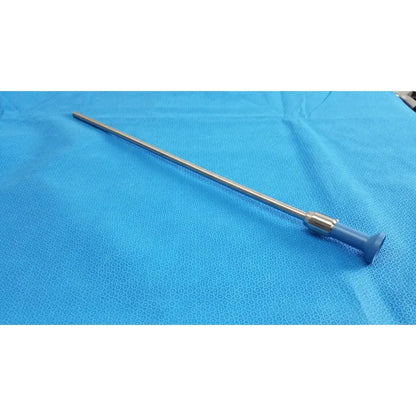 Silver surgical instrument with blue plastic handle and metallic shaft in stryker lot autoclavable 10mm 30º scope set