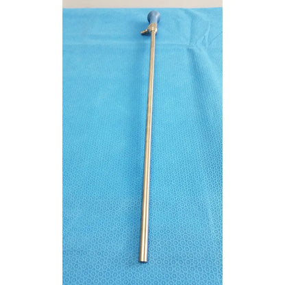 Silver surgical instrument with blue spherical handle and metallic shaft from stryker lot autoclavable 10mm 30º scope set