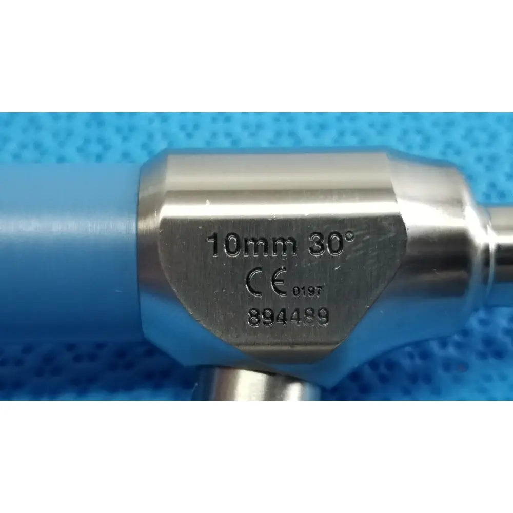 Silver metallic stryker lot autoclavable 10mm 30º scope with blue plastic handle and ce certification