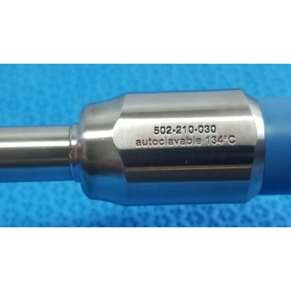 Silver metallic stryker lot autoclavable 10mm 30º scope with engraved serial number and autoclave specs