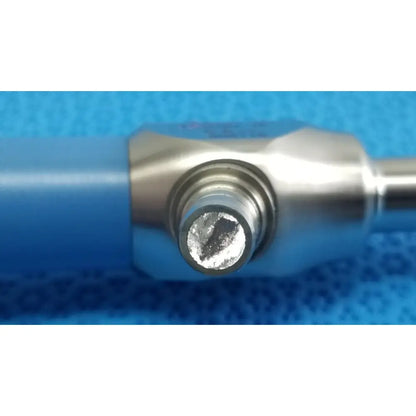 Silver surgical instrument with blue plastic handle and metallic shaft from stryker lot autoclavable 10mm 30º scope set