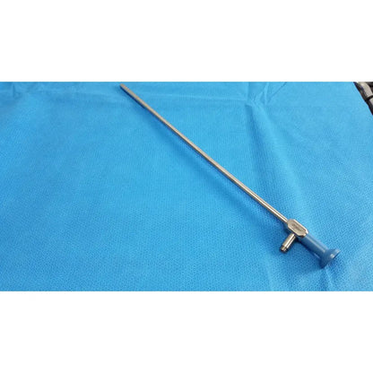 Silver stryker lot of 2 autoclavable 134ºc scope with blue ergonomic handle and metallic shaft with sterilization tray