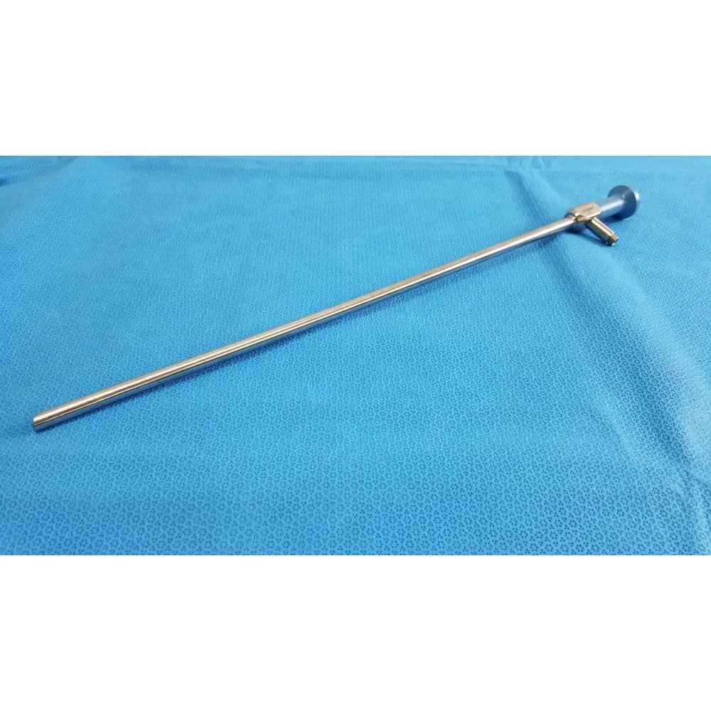 Stryker lot of 2 autoclavable 134ºc stainless steel endoscope with polished shaft and metallic tip assembly in sterilization tray
