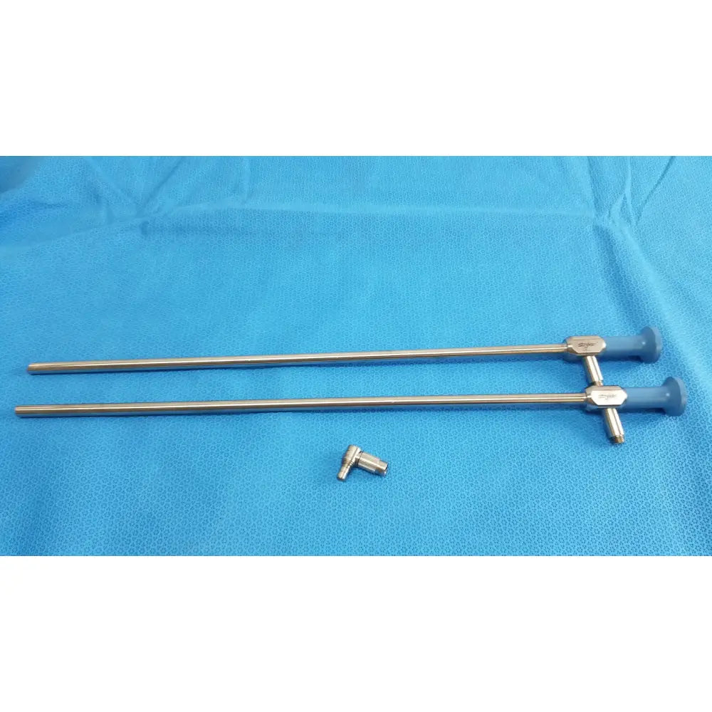 Silver surgical stryker lot autoclavable 134ºc scope with blue ergonomic handles and detachable metallic connector
