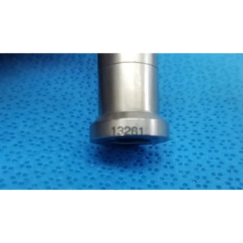 Silver metallic cylindrical measuring tool with engraved number 13261 on base for stryker md series straight reuse medical use