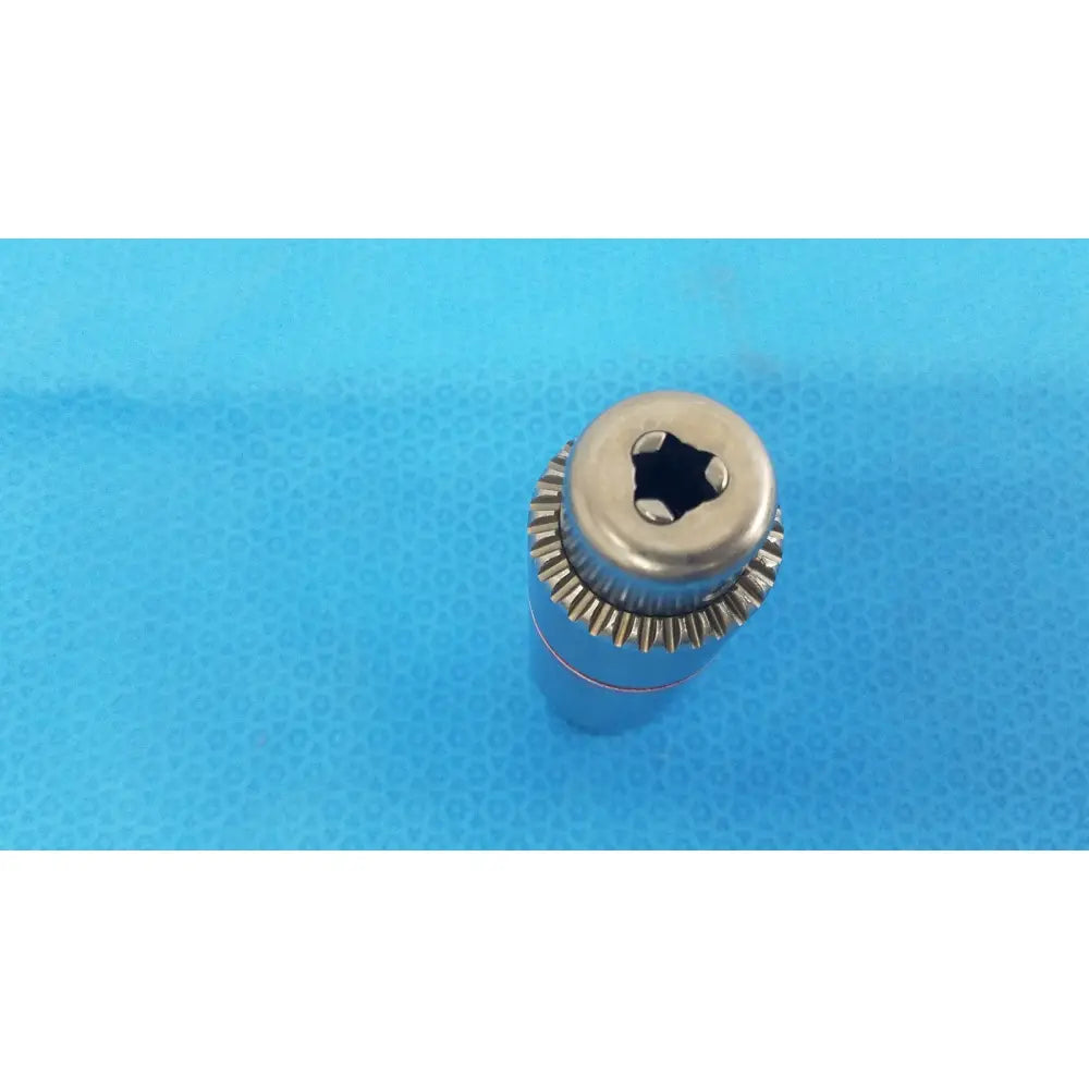 Stryker orthopedic silver metal 1/4 inch reamer with hex drive and serrated edge for reuse medical applications