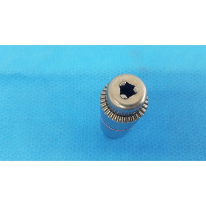 Stryker orthopedic silver metal 1/4 inch reamer with hex drive and serrated edge for reuse medical applications