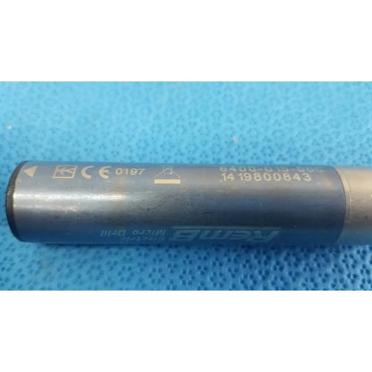 Black cylindrical battery with silver metallic ends and labeling for stryker remb electric micro drill handpiece