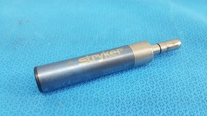 Silver metallic stryker remb electric micro drill handpiece 6400-015-000 with cylindrical body and threaded connector