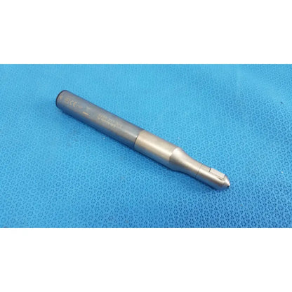 Silver-colored metallic stryker remb electric reciprocating saw with cylindrical body, tapered tip, and engraved markings