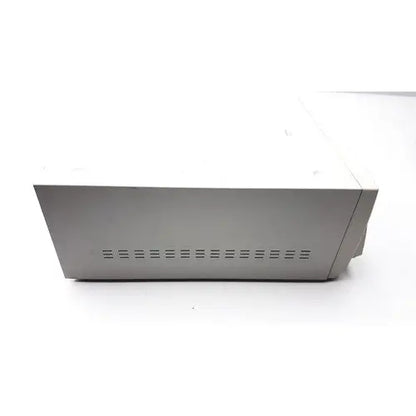 Gray rectangular stryker sdc ultra hd information management system showing back with ventilation slots along bottom edge