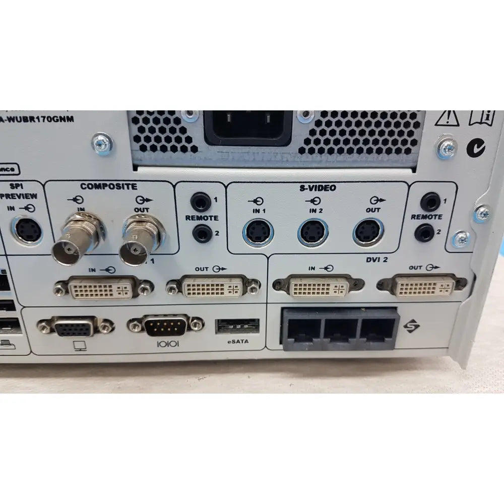 Back side of silver metal sdc3 hd digital capture unit with multiple video and data ports for capture unit information management