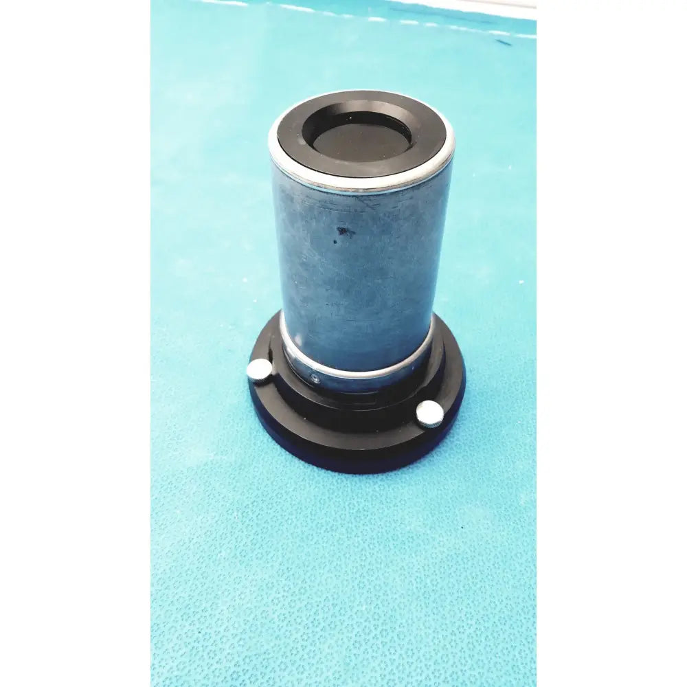 Blue cylindrical lens with black top and base secured by silver rings for stryker strykecam 2 in- light camera