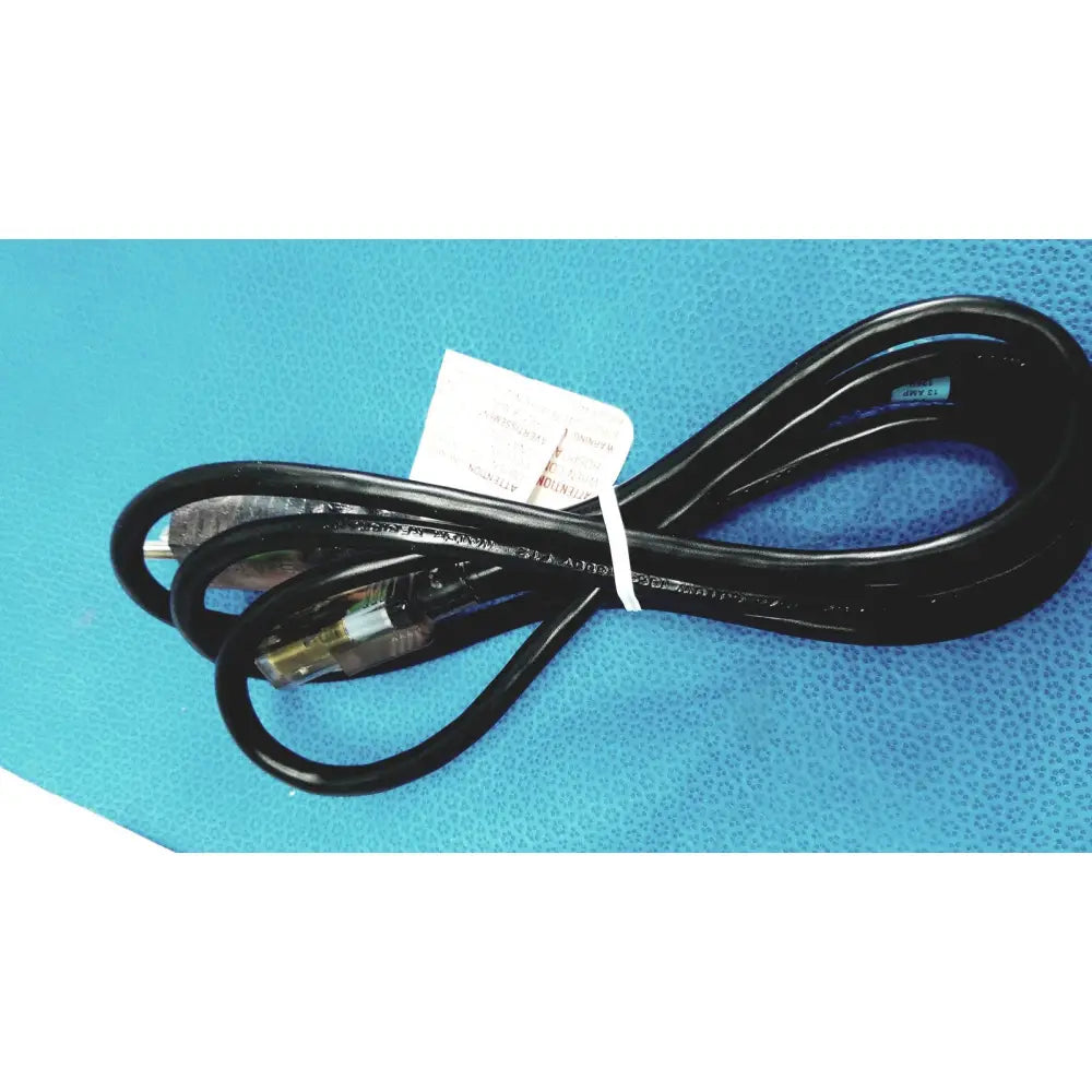 Black coiled power cord with two prong plug and white tag for stryker suite stream hd codec 0678001200