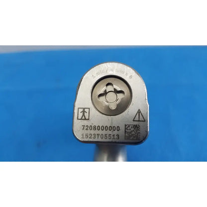Silver metal pipe cutter with circular cutting head and engraved markings for reuse medical orthopedic instruments