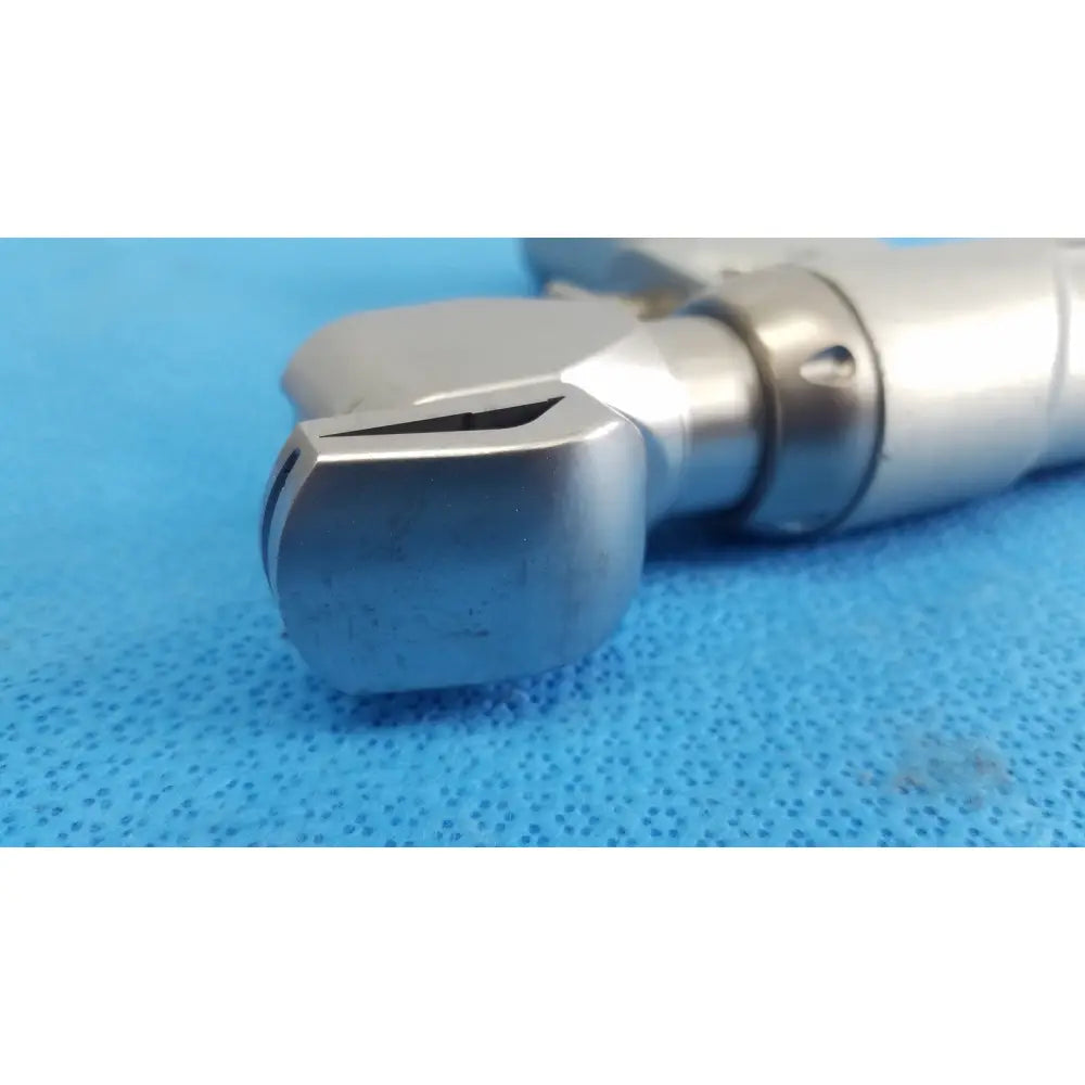 Silver surgical drill bit with polished metallic finish and angular cutting edge for reuse medical orthopedic instruments in stryker system 7 sagittal saw handpiece 7208-000-000