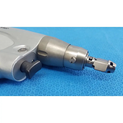 Stryker system 8 sternum saw surgical drill in silver and gray with textured grip and metallic chuck for reuse medical orthopedic instruments