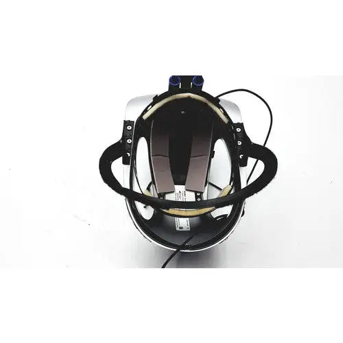 Stryker t5 surgical helmet in black and silver with adjustable straps and a sleek design for reuse medical use