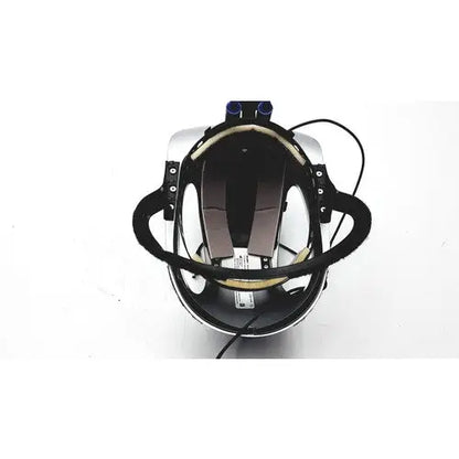 Stryker t5 surgical helmet in black and silver with adjustable straps and a sleek design for reuse medical use