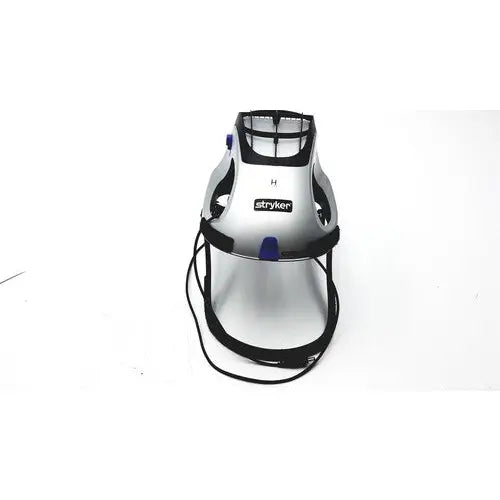 Stryker t5 surgical helmet with silver and black stryker hair dryer and transparent face shield for reuse medical use